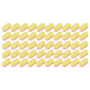 Mini Block Oval Nail Buffers for DIY Yellow Pink 50 Pcs